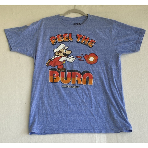 Nintendo Super Mario Fire Mario Feel The Burn T-Shirt Men’s Medium- Pre-Owned - Picture 2 of 5